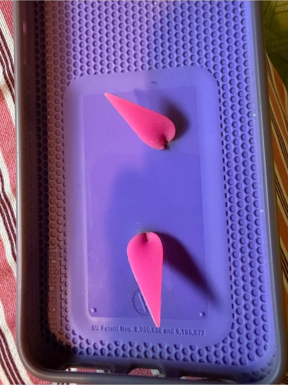 Loopy iPhone 15 pro purple marble phone case, hot pink loop